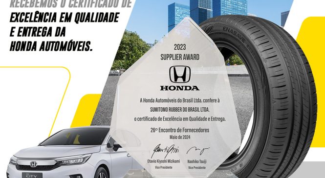 Sumitomo Rubber do Brasil é reconhecida em encontro de fornecedores da Honda Automóveis