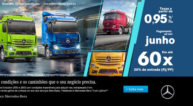 Mercedes-Benz oferece pagamento em até 60 meses para financiamento de caminhões extrapesados Actros